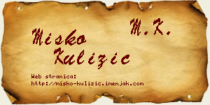 Miško Kulizić vizit kartica